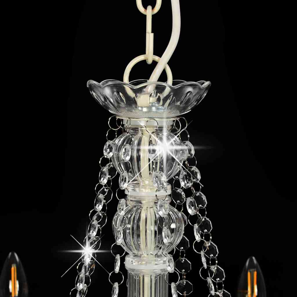 vidaXL Beaded Chandelier 8xE14 white