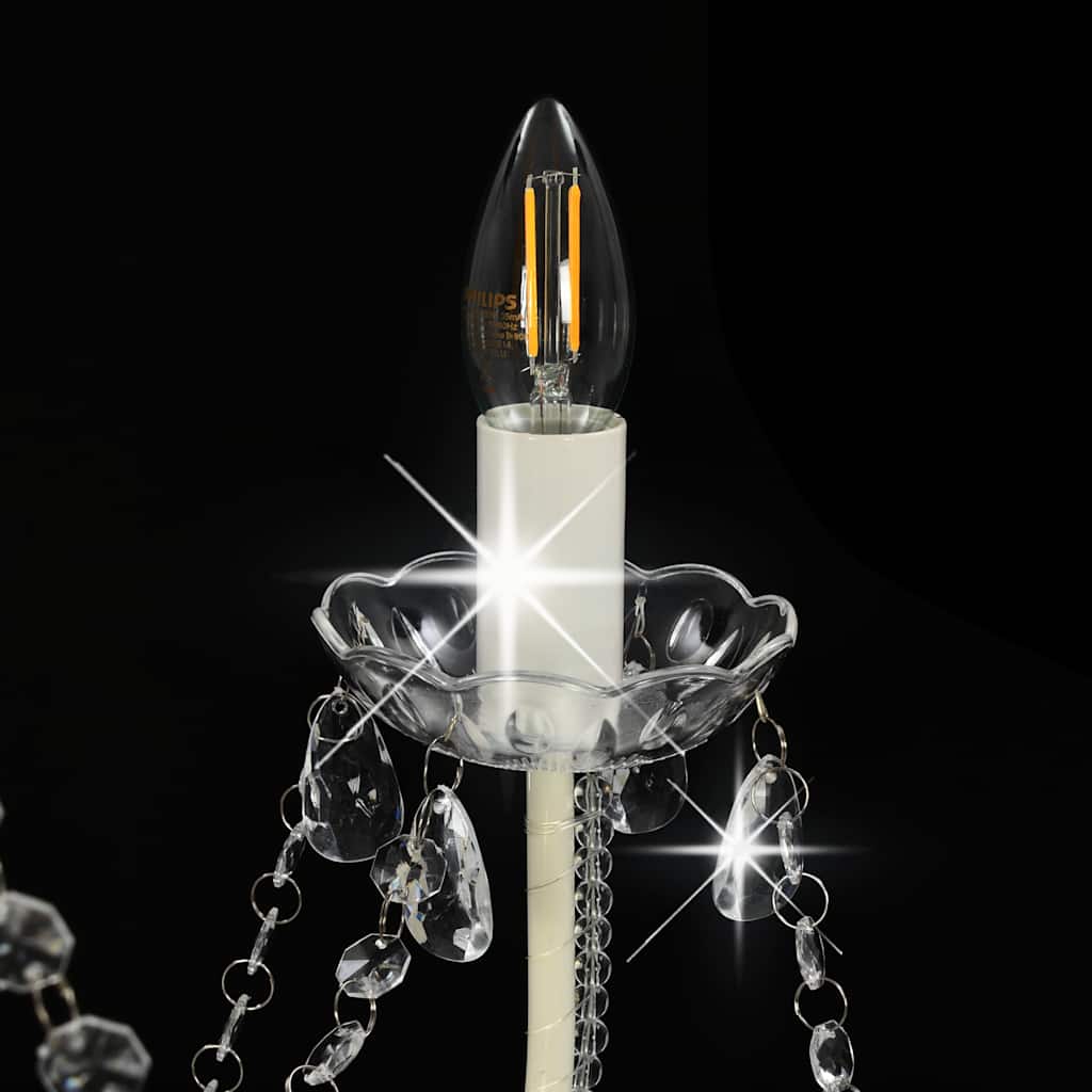 vidaXL Beaded Chandelier 8xE14 white