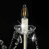vidaXL Beaded Chandelier 8xE14 white