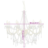 vidaXL Beaded Chandelier 8xE14 white
