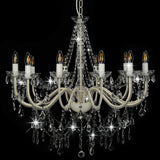 vidaXL Beaded Chandelier 12xE14 white