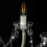 vidaXL Beaded Chandelier 12xE14 white