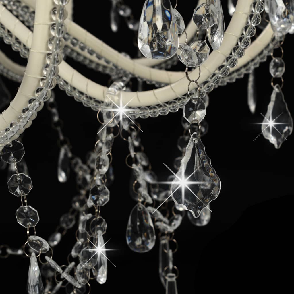 vidaXL Beaded Chandelier 12xE14 white