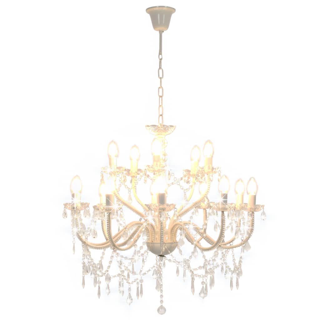 vidaXL 2-tier Chandelier 15xE14 White