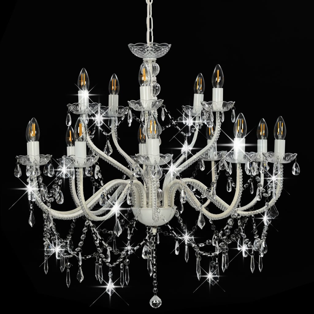 vidaXL 2-tier Chandelier 15xE14 White