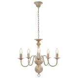 vidaXL Chandelier 5xE14 antique white