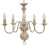 vidaXL Chandelier 5xE14 antique white