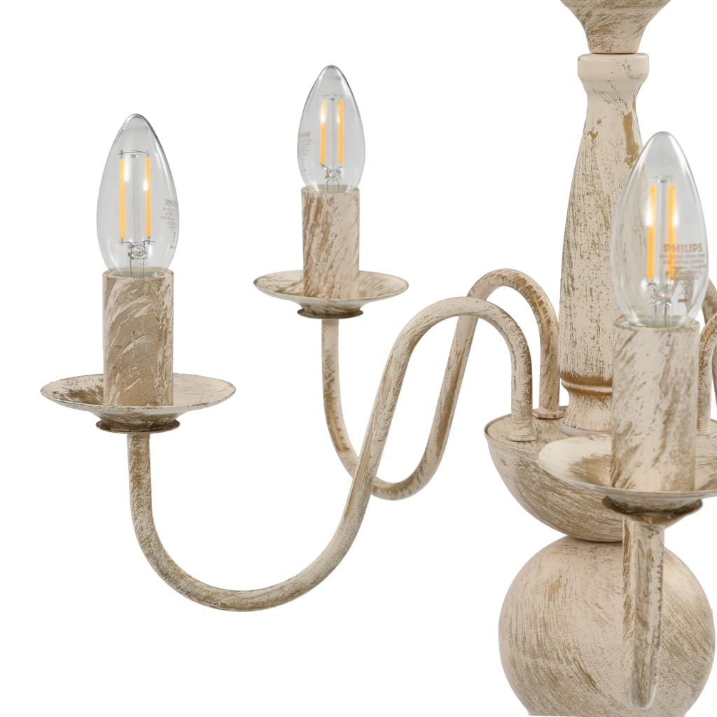 vidaXL Chandelier 5xE14 antique white