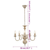 vidaXL Chandelier 5xE14 antique white