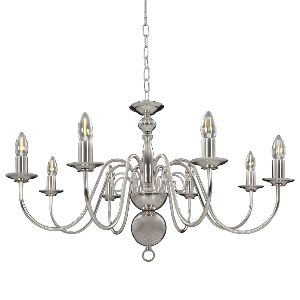 vidaXL Chandelier 8xE14 silver