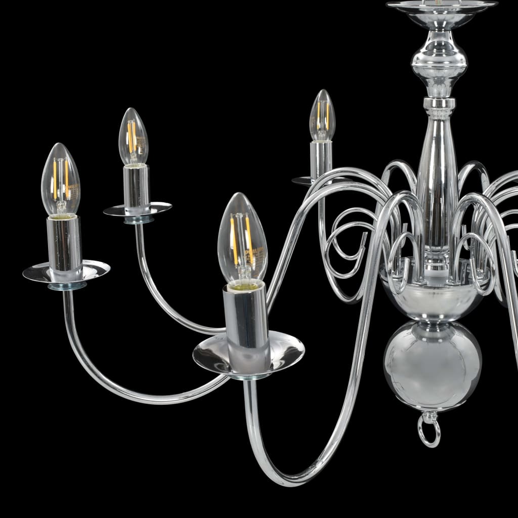 vidaXL Chandelier 8xE14 silver