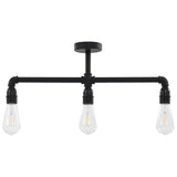 vidaXL Ceiling Lamp 3xE27 black