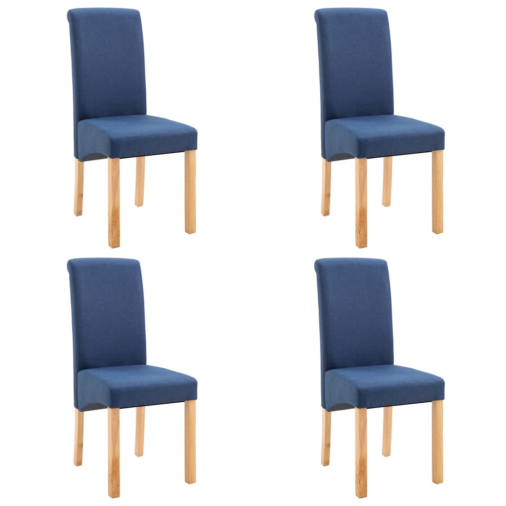 vidaXL Eetkamerstoelen 4 st stof blauw
