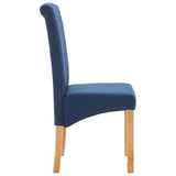 vidaXL Eetkamerstoelen 4 st stof blauw