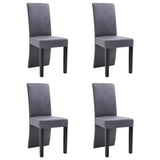 vidaXL Dining Chairs 4 pcs Faux Suede Grey