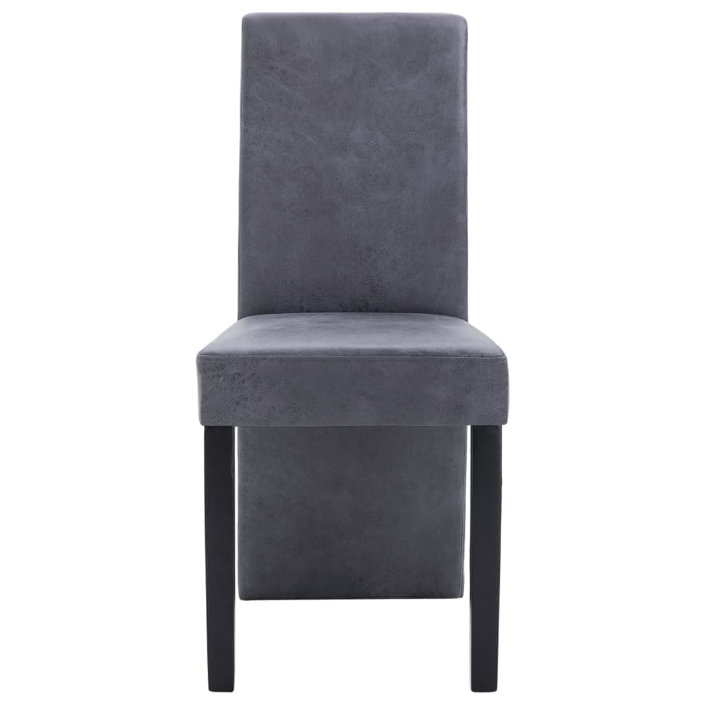 vidaXL Dining Chairs 4 pcs Faux Suede Grey