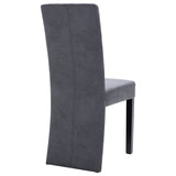 vidaXL Dining Chairs 4 pcs Faux Suede Grey