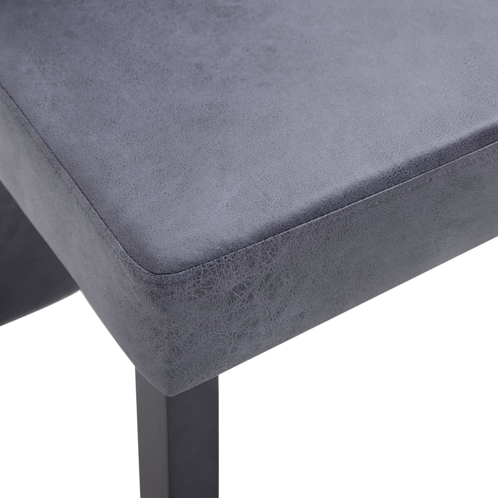vidaXL Dining Chairs 4 pcs Faux Suede Grey