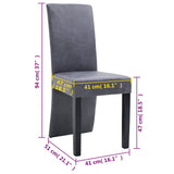 vidaXL Dining Chairs 4 pcs Faux Suede Grey