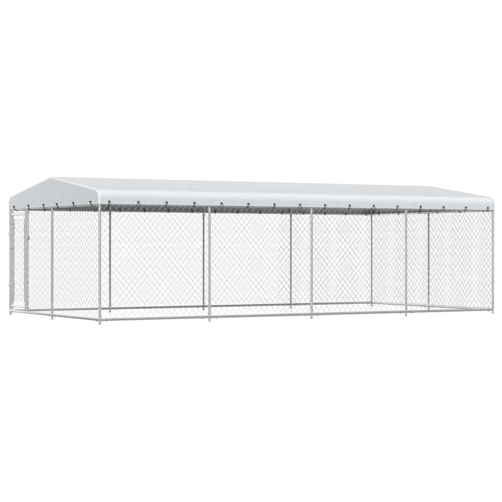 vidaXL Hondenkennel voor buiten met dak 7,6x3,8x2,3 m