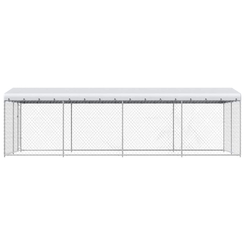 vidaXL Hondenkennel voor buiten met dak 7,6x3,8x2,3 m