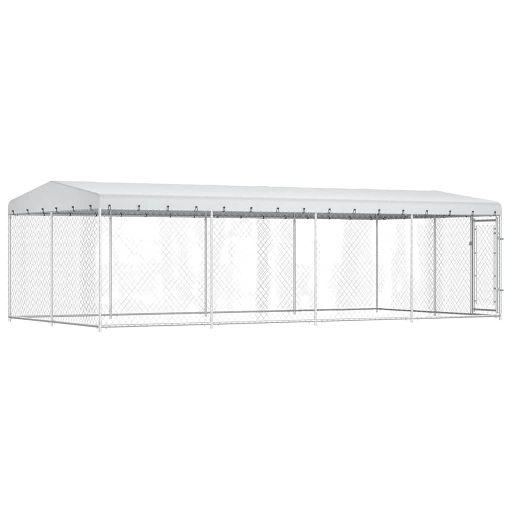 vidaXL Hondenkennel voor buiten met dak 7,6x3,8x2,3 m