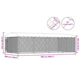 vidaXL Hondenkennel voor buiten met dak 7,6x3,8x2,3 m