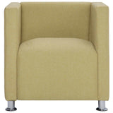 vidaXL Fauteuil kubus stof groen
