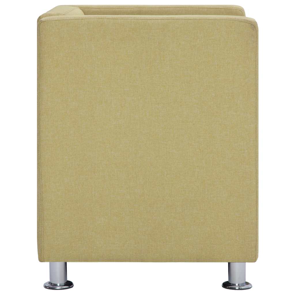 vidaXL Fauteuil kubus stof groen