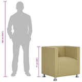 vidaXL Fauteuil kubus stof groen