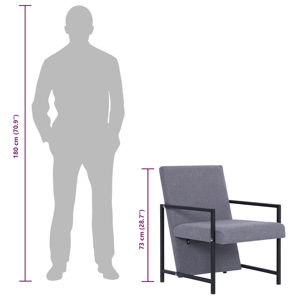 vidaXL Fauteuil stof lichtgrijs
