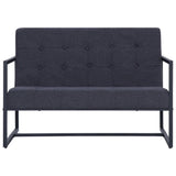 vidaXL Tweezitsbank met armleuningen staal en stof donkergrijs