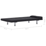 vidaXL Slaapbank met twee kussens polyester donkergrijs