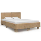 vidaXL Hand-Woven Real Rattan Bed Frame 140x200 cm