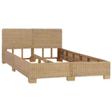 vidaXL Hand-Woven Real Rattan Bed Frame 140x200 cm