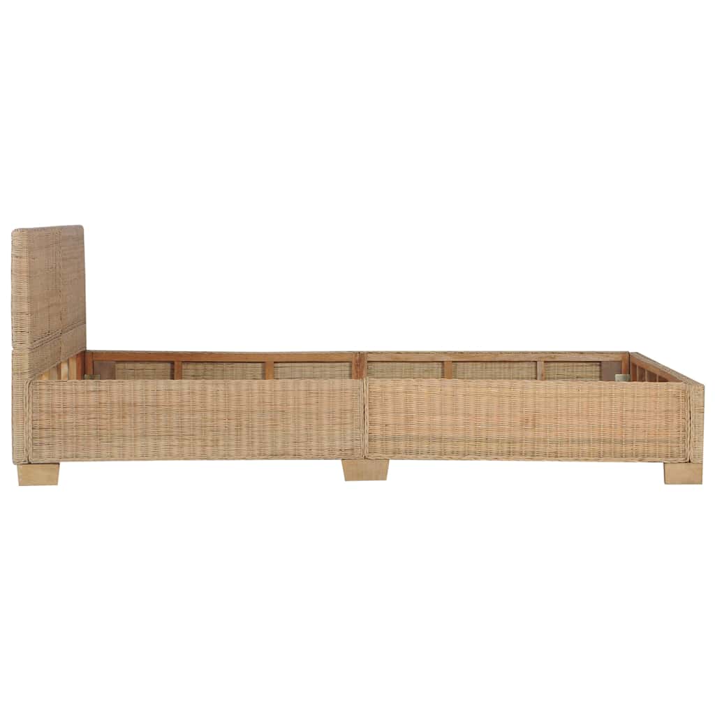 vidaXL Hand-Woven Real Rattan Bed Frame 140x200 cm