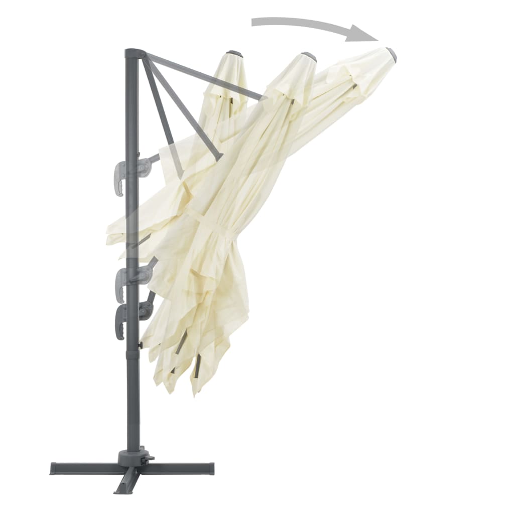 vidaXL Parasol met draagbare voet zandkleurig