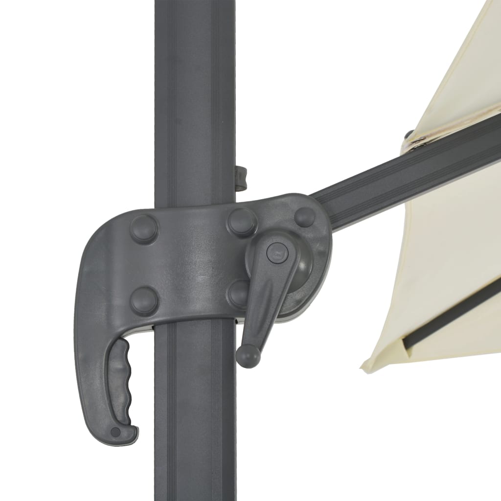 vidaXL Parasol met draagbare voet zandkleurig