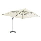 vidaXL Parasol met draagbare voet zandkleurig