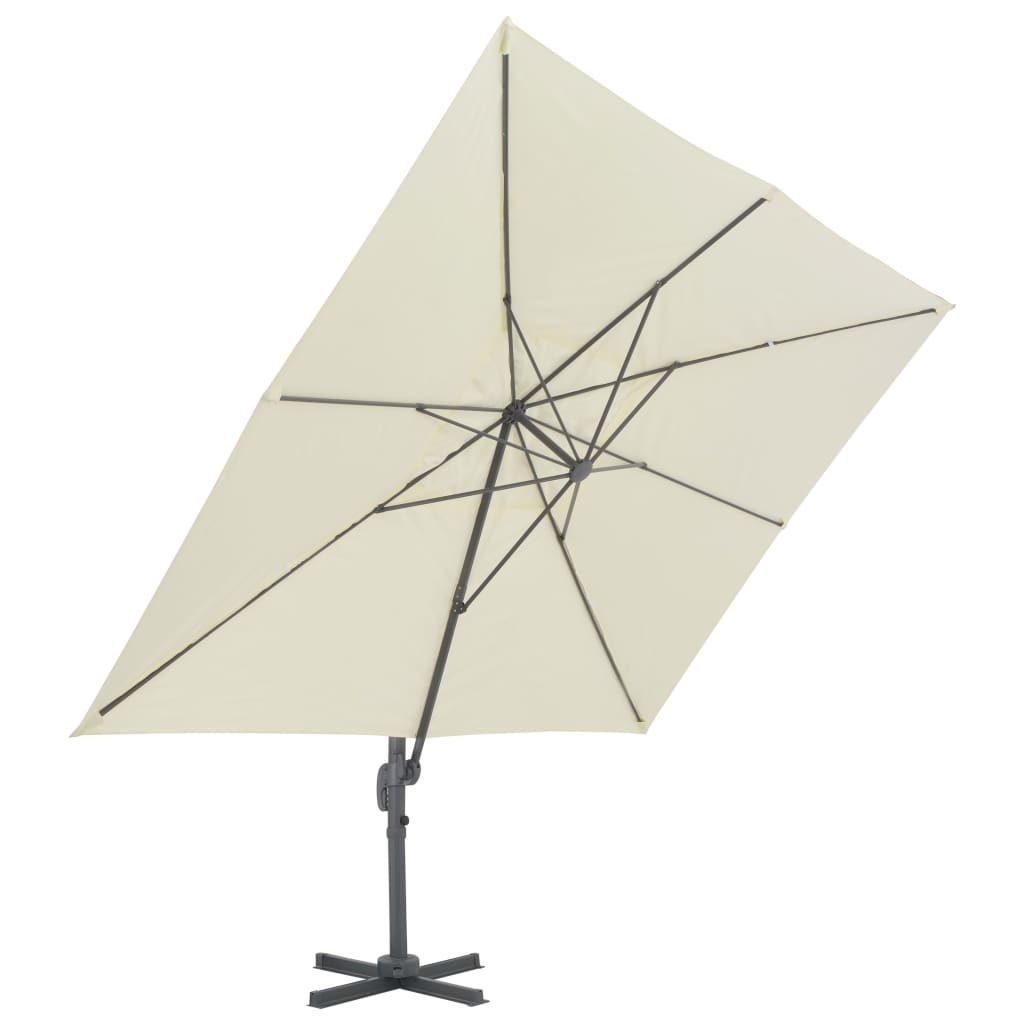 vidaXL Parasol met draagbare voet zandkleurig