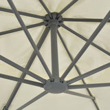 vidaXL Parasol met draagbare voet zandkleurig
