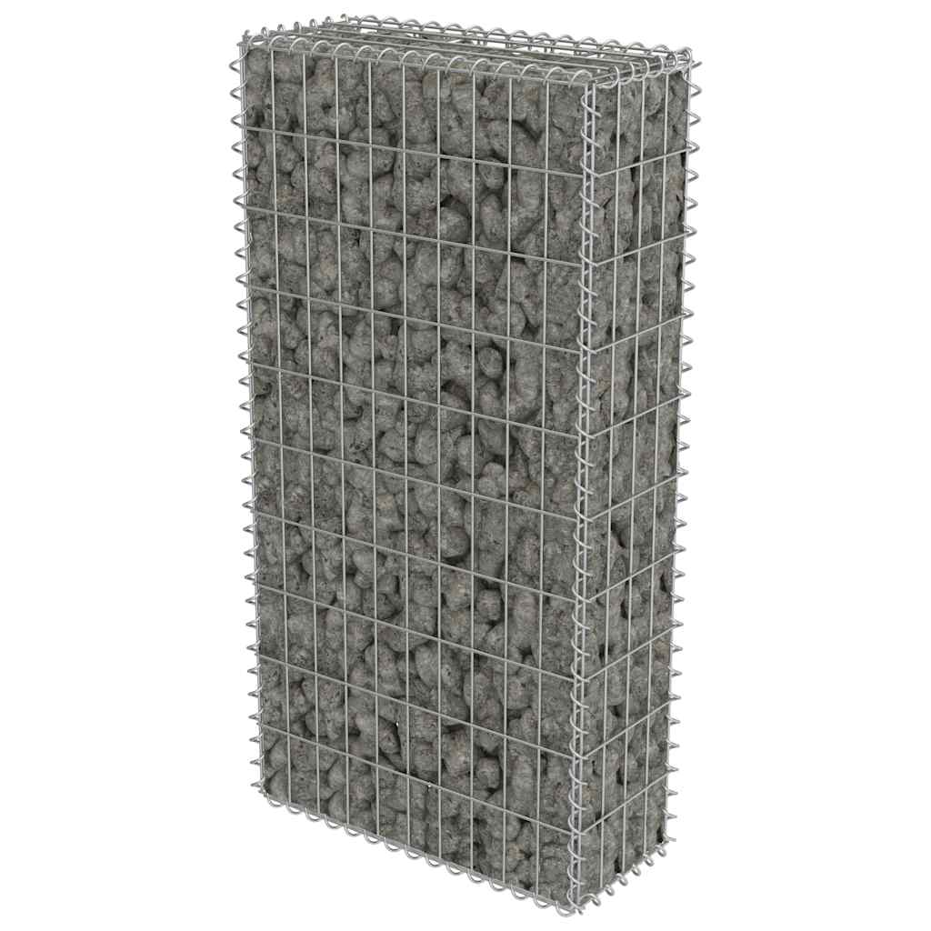 vidaXL Gabion Wall with Lids 20x20x100 cm Galvanized Steel