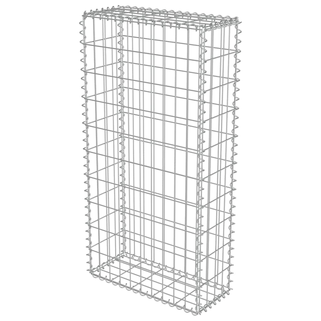 vidaXL Gabion Wall with Lids 20x20x100 cm Galvanized Steel