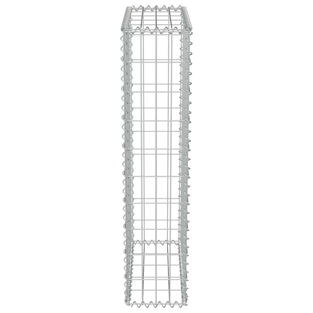vidaXL Gabion Wall with Lids 20x20x100 cm Galvanized Steel