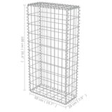 vidaXL Gabion Wall with Lids 20x20x100 cm Galvanized Steel