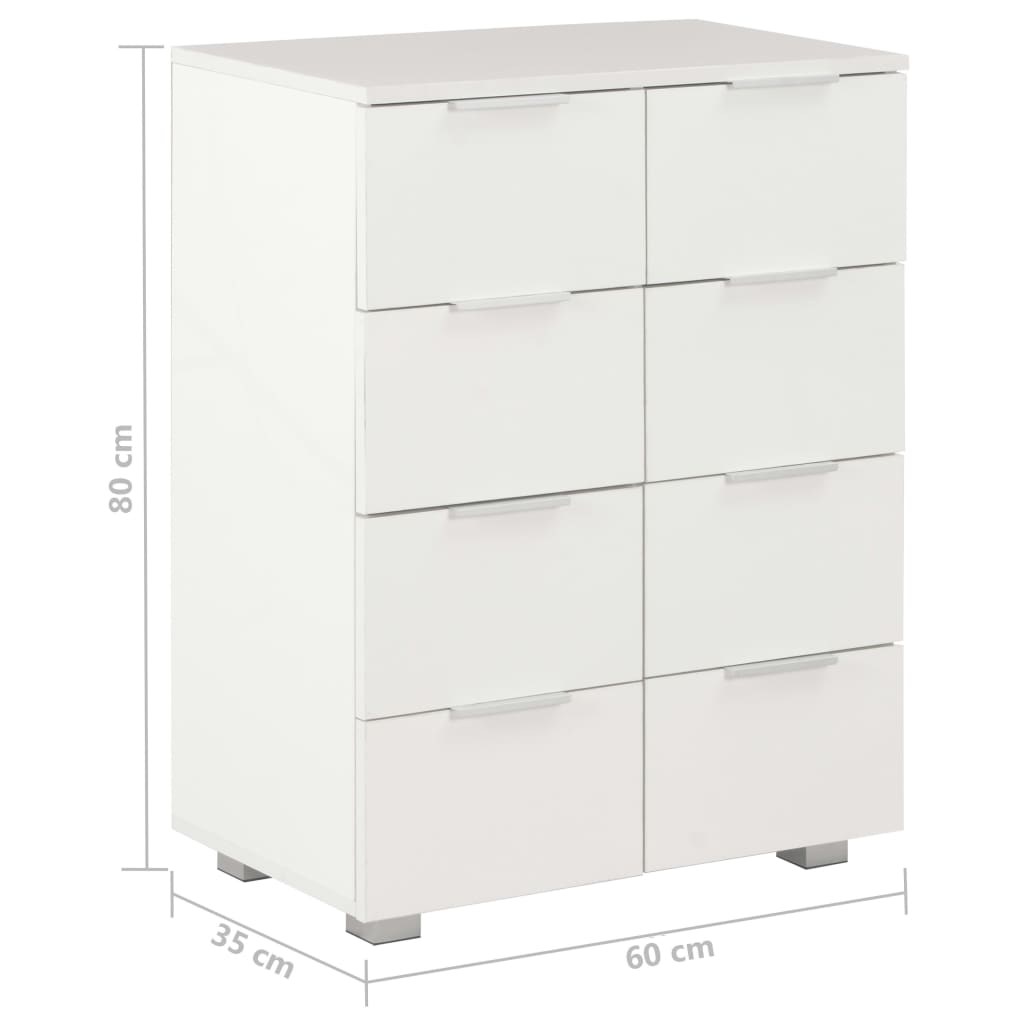 vidaXL Sideboard 60x35x80 cm Engineered Wood High Gloss White