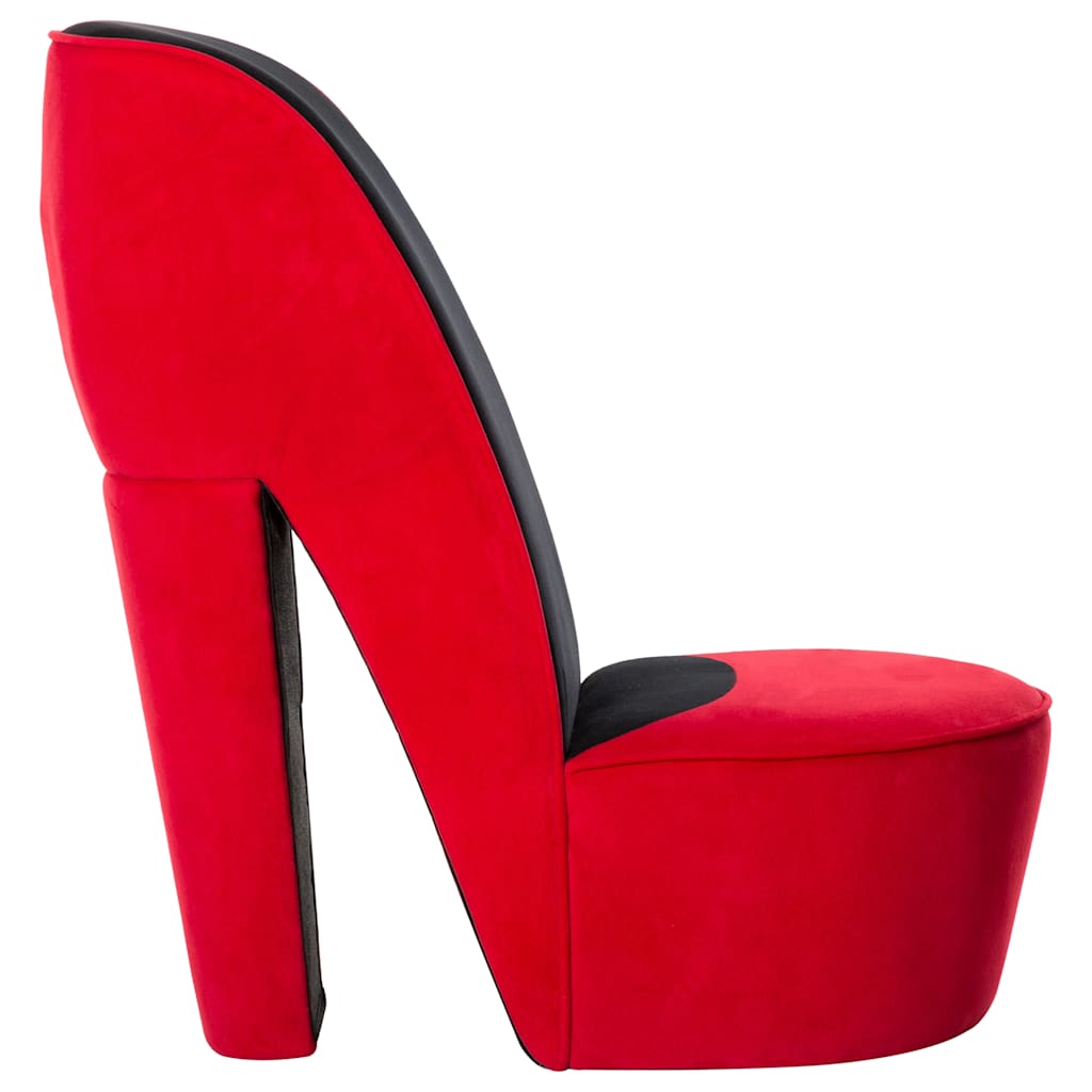 vidaXL Hakstoel fluweel rood