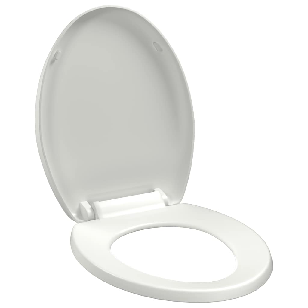 vidaXL Soft-Close Toilet Seat with Quick-Release Design Square White