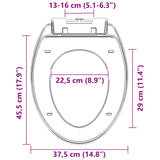 vidaXL Soft-Close Toilet Seat with Quick-Release Design Square White
