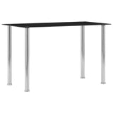 vidaXL Dining Table 120x60x75 cm Tempered Glass Black